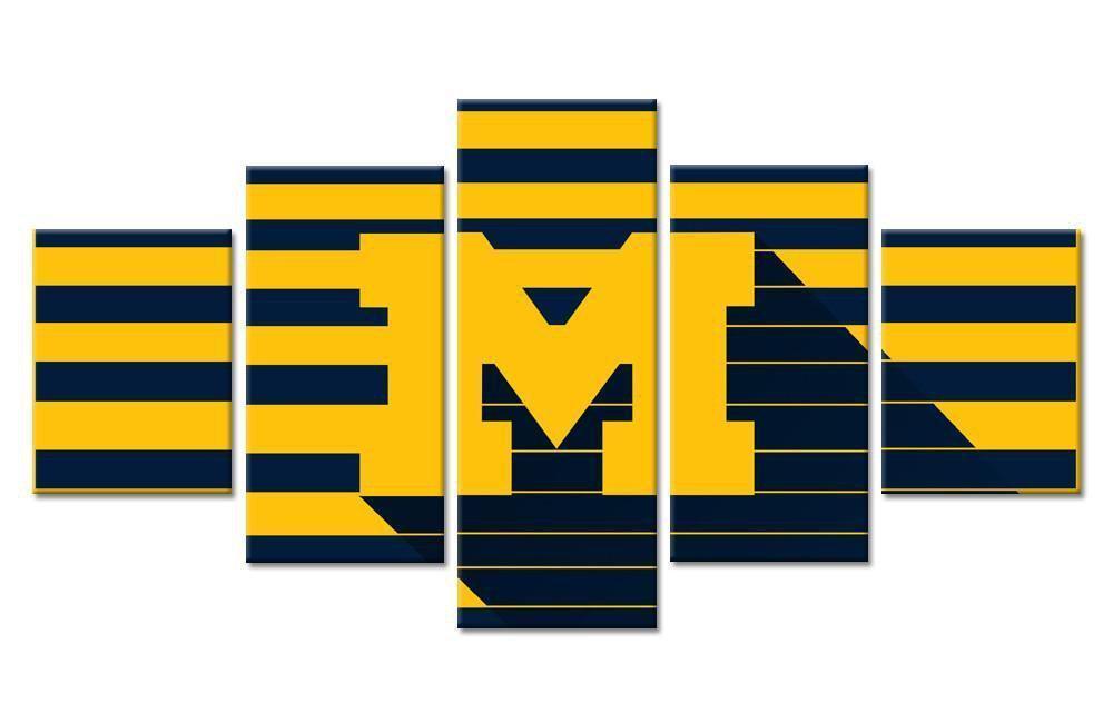 Michigan Wolverines Logo  Baseball Canvas Wall Art