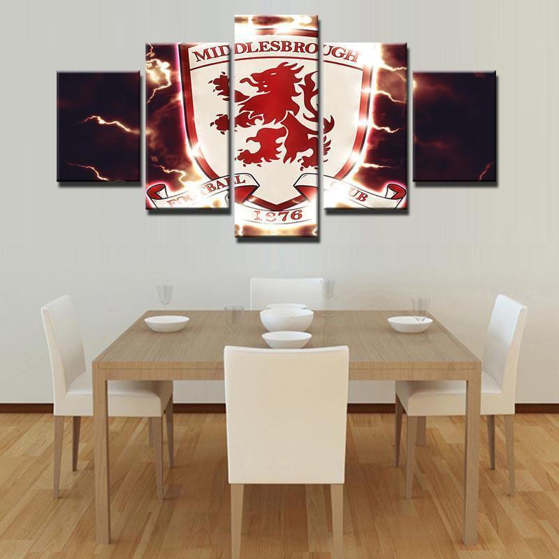Middlesbrough Thunder Logo Soccer Canvas Wall Art