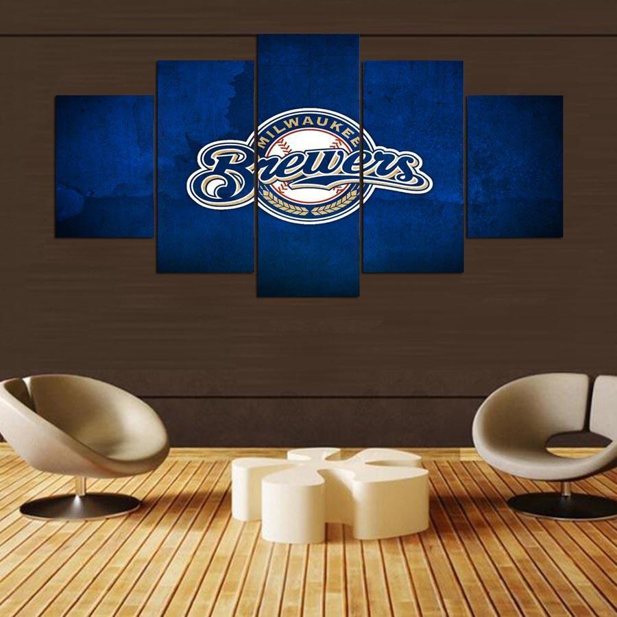 Mikwaukee Brewers Logo  Baseball Canvas Wall Art