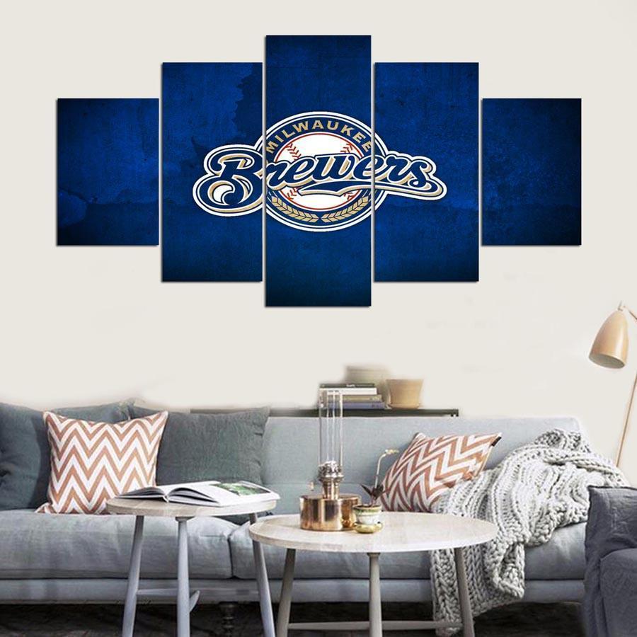 Mikwaukee Brewers Logo  Baseball Canvas Wall Art