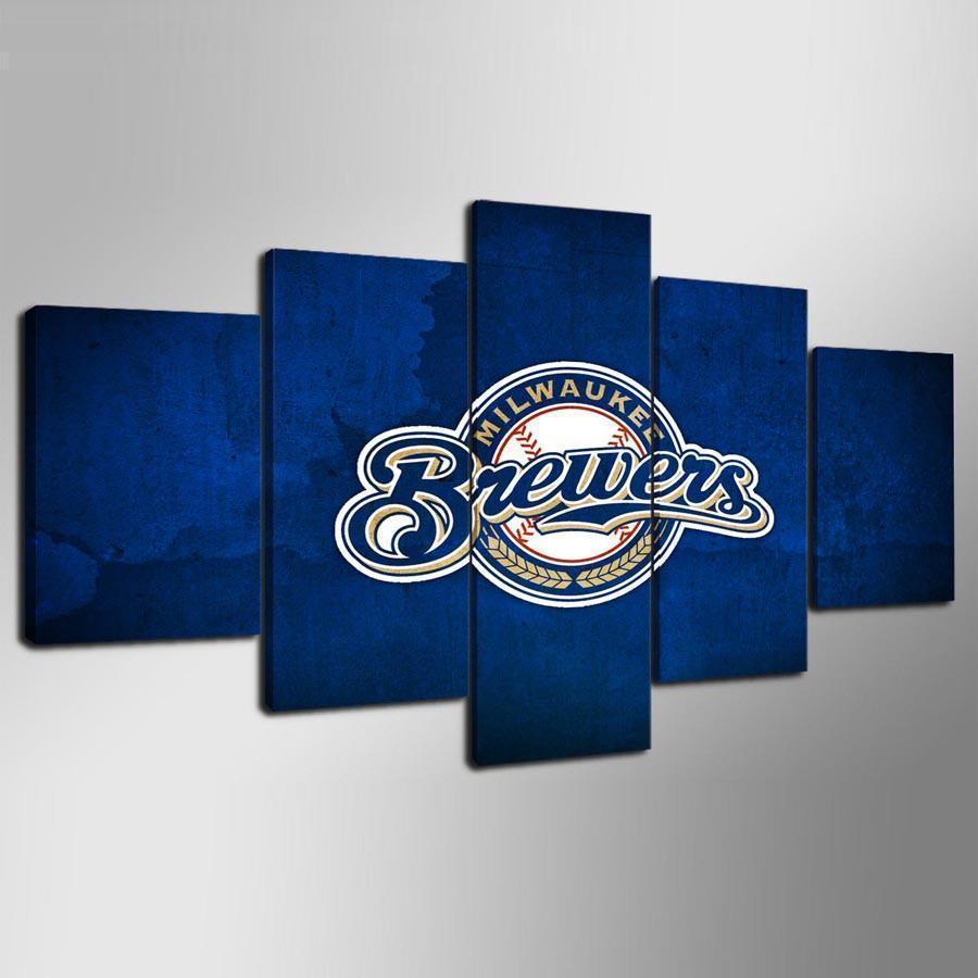 Mikwaukee Brewers Logo  Baseball Canvas Wall Art