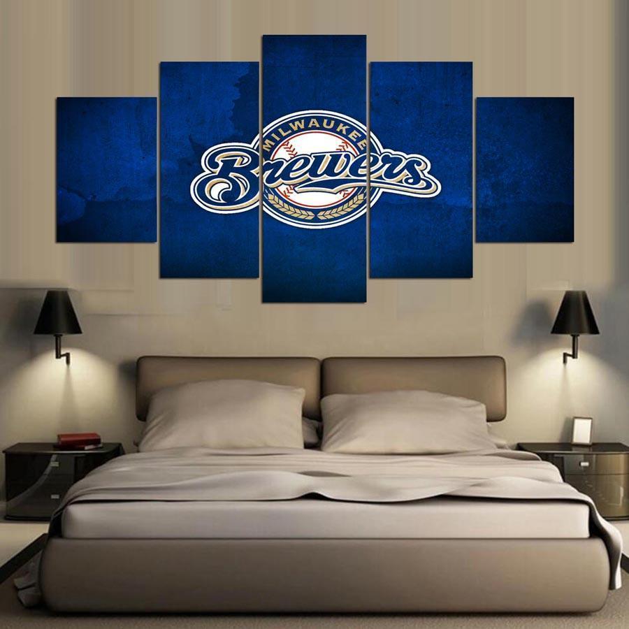 Mikwaukee Brewers Logo  Baseball Canvas Wall Art