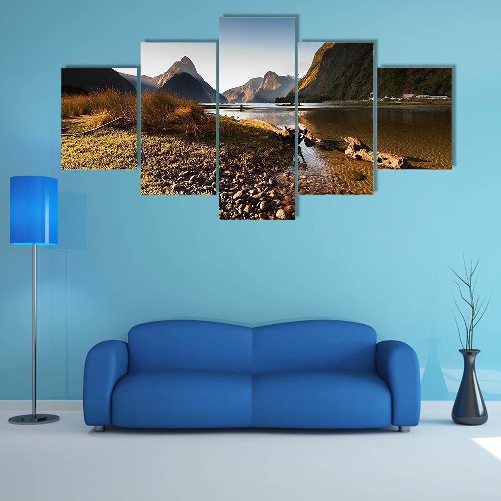 Milford Sound In New Zealand Fiordland Nature Canvas Wall Art