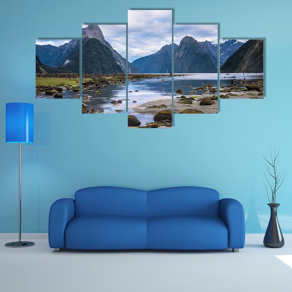 Milford Sound In New Zealand Nature Canvas Wall Art