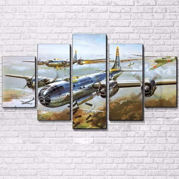 Military Airplane Jet Aircraft Airplane Canvas Wall Art