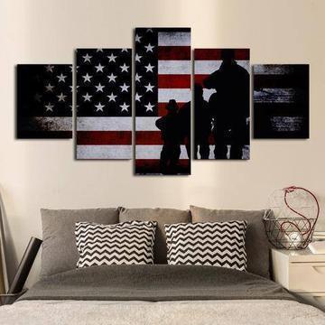 Military Flag 1army Canvas Wall Art