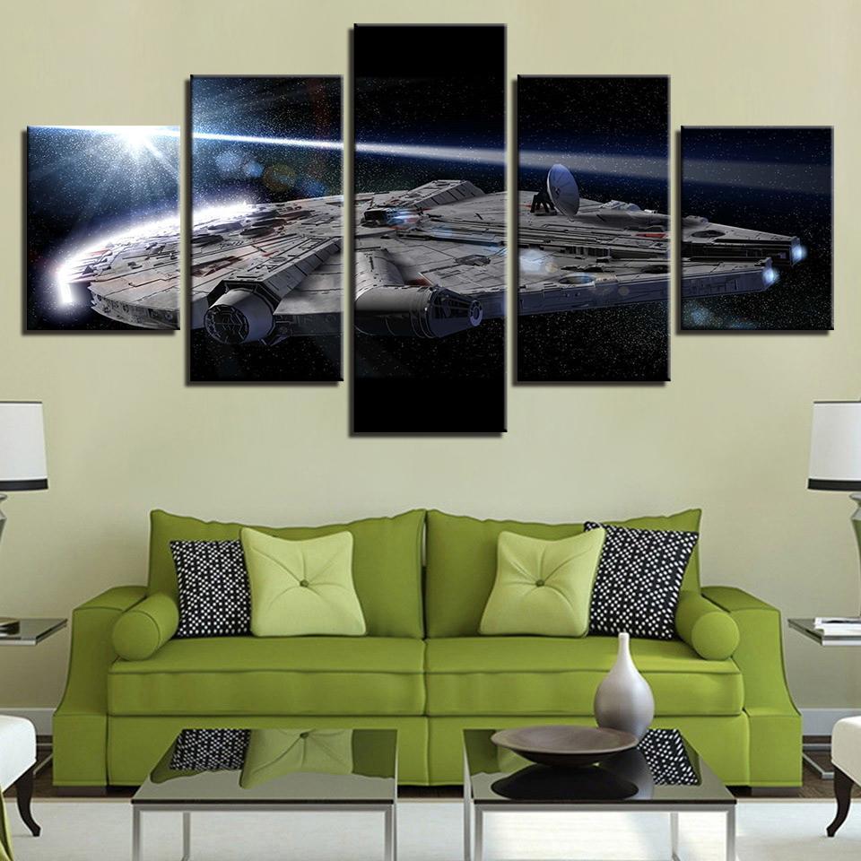 Millennium Falcon 5 Panels Movie Canvas Wall Art