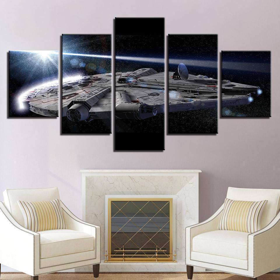 Millennium Falcon 5 Panels Movie Canvas Wall Art