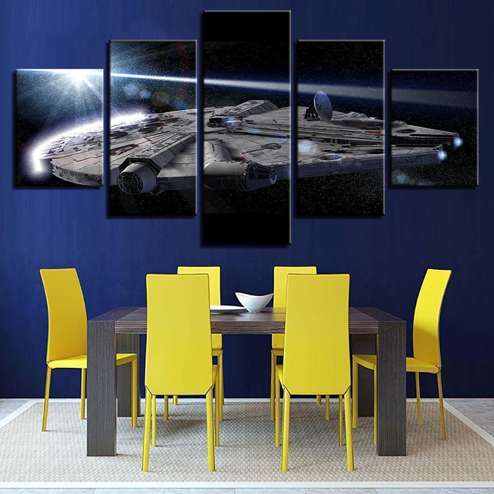 Millennium Falcon 5 Panels Movie Canvas Wall Art
