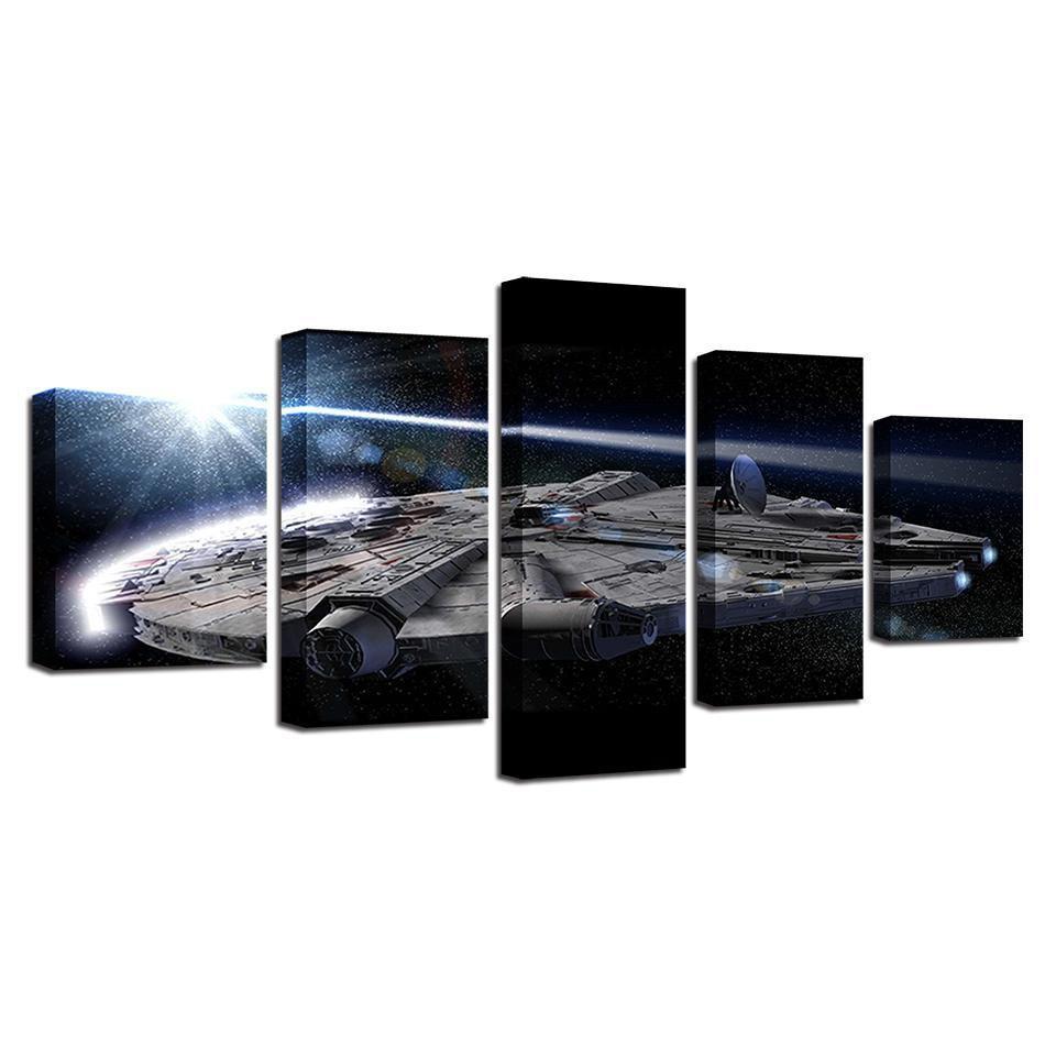 Millennium Falcon 5 Panels Movie Canvas Wall Art