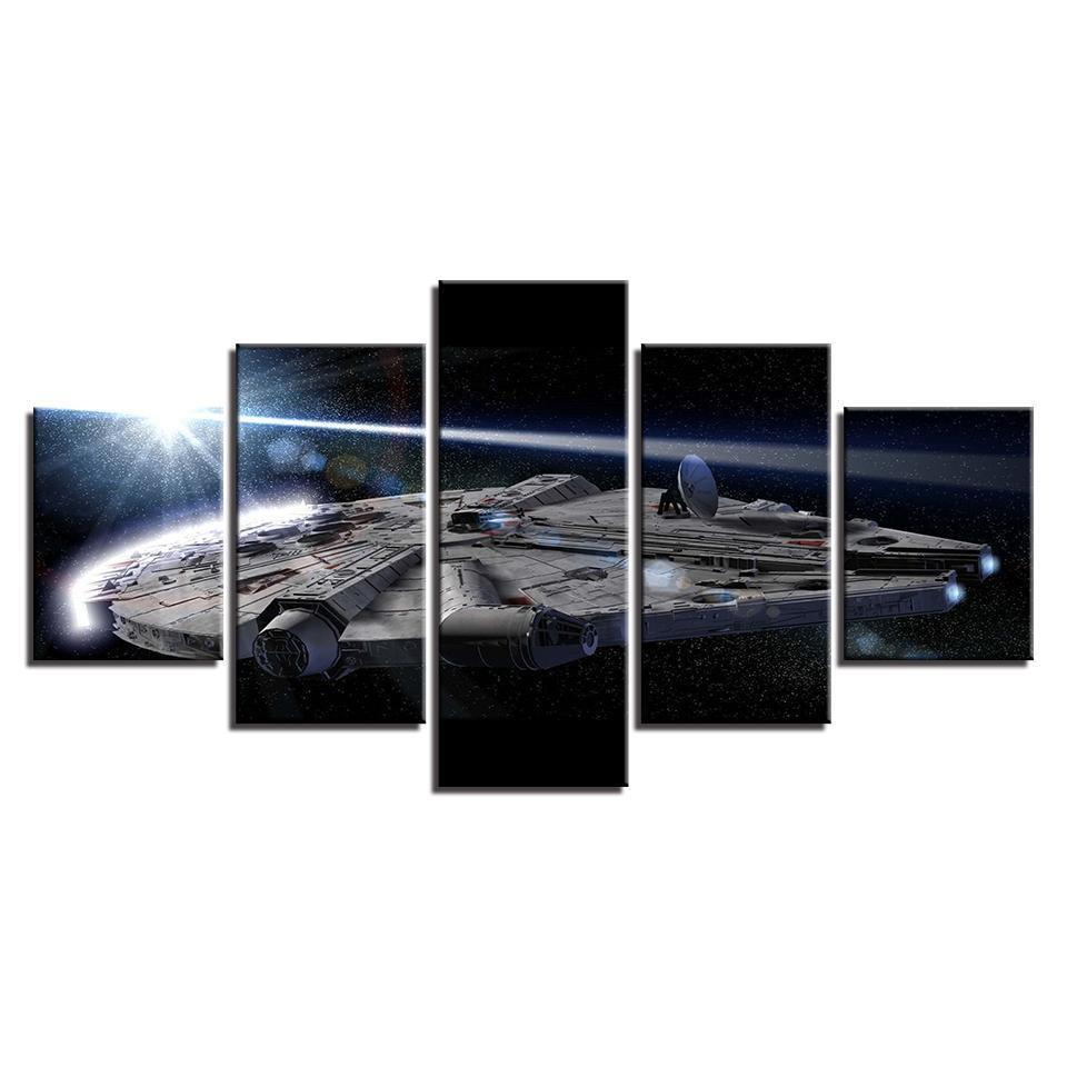 Millennium Falcon 5 Panels Movie Canvas Wall Art