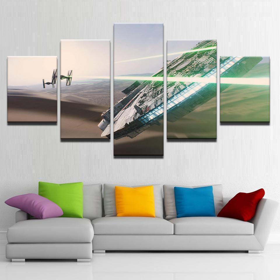 Millennium Falcon 5 Pieces Movie Canvas Wall Art