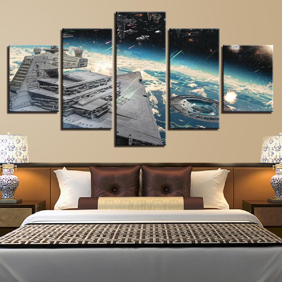 Millennium Falcon Aircraft Movie Canvas Wall Art