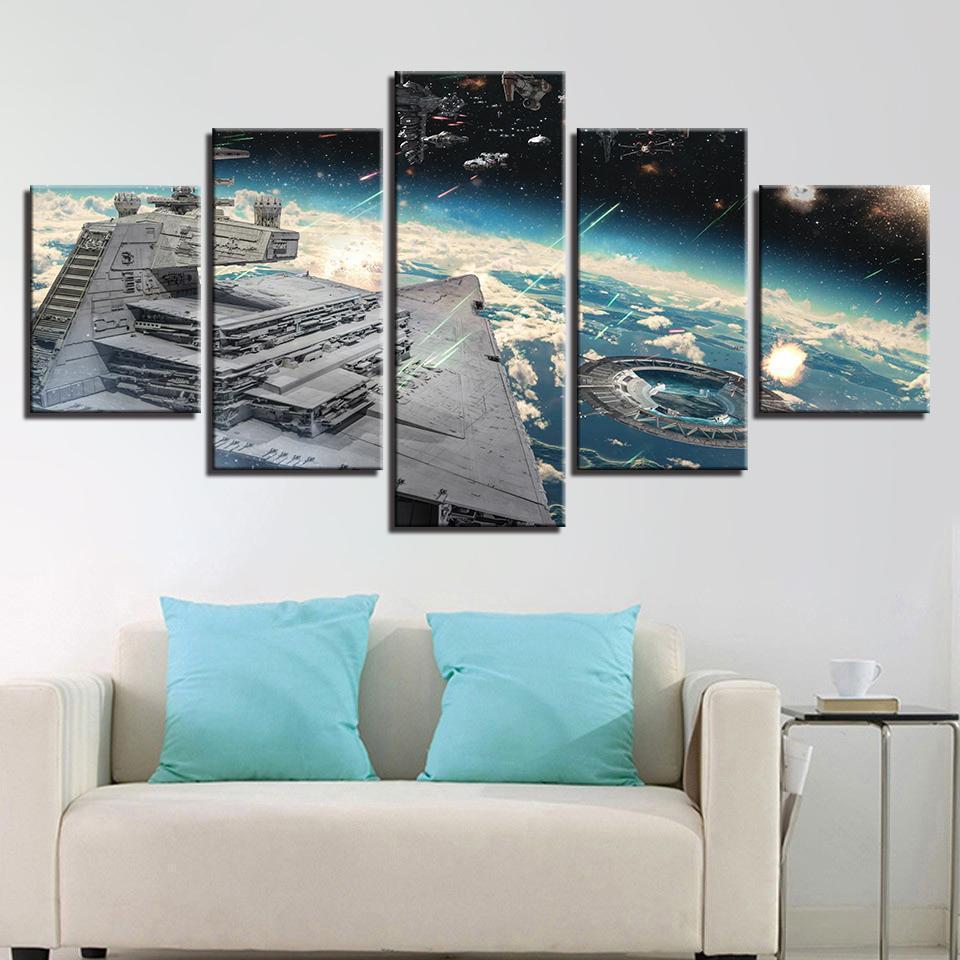 Millennium Falcon Aircraft Movie Canvas Wall Art