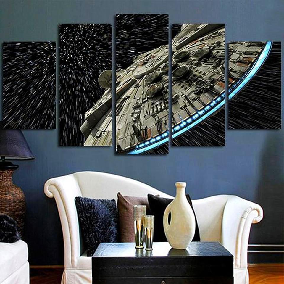 Millennium Falcon Star Wars Movie Canvas Wall Art