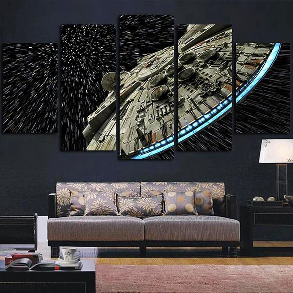 Millennium Falcon Star Wars Movie Canvas Wall Art