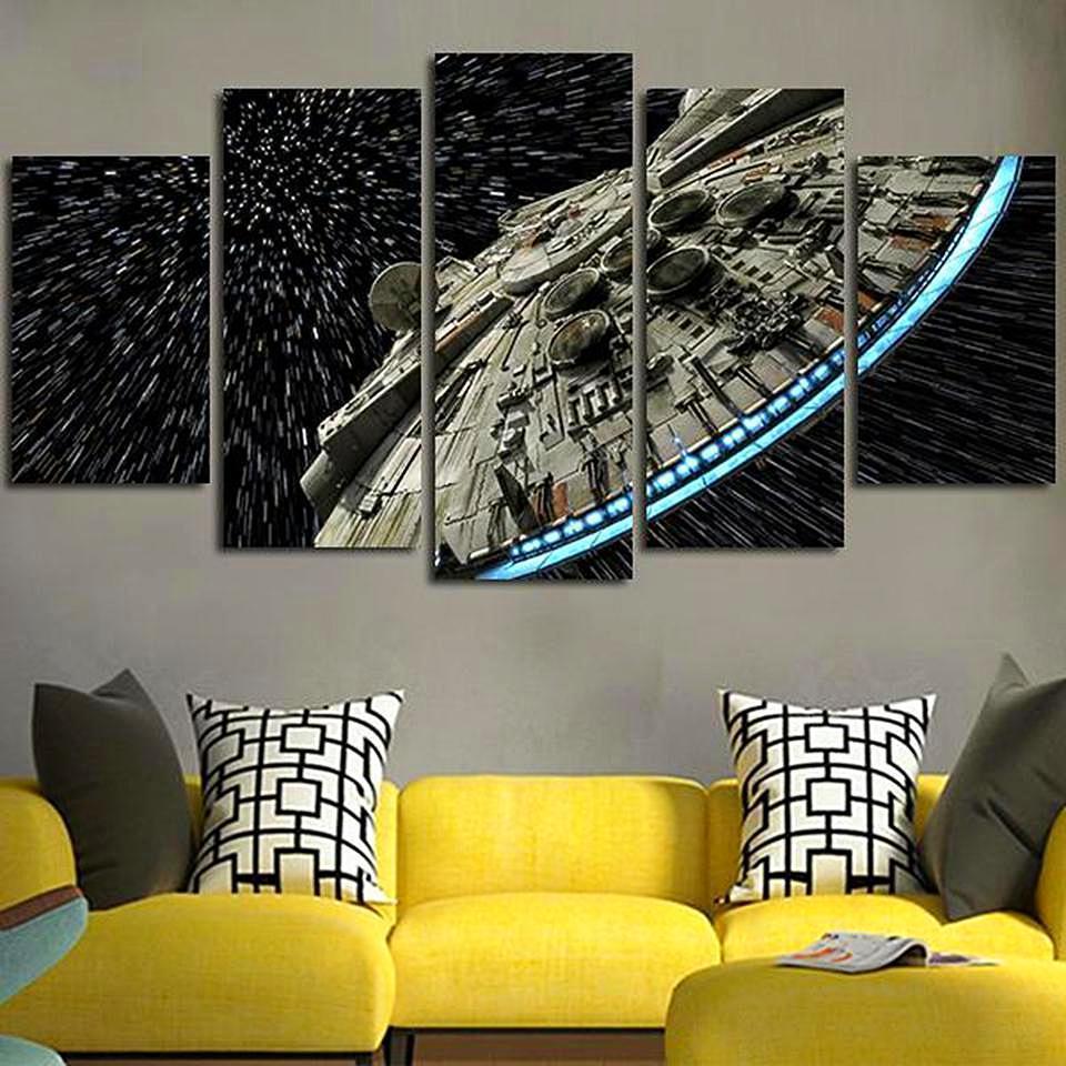Millennium Falcon Star Wars Movie Canvas Wall Art
