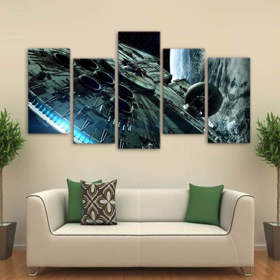 Millennium Falcon Starship Movie Canvas Wall Art