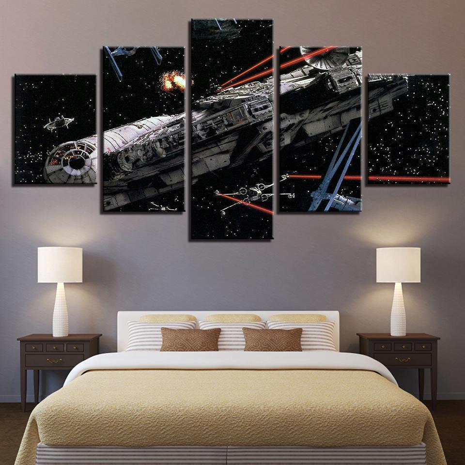 Millennium Falcon X-wing Movie Canvas Wall Art