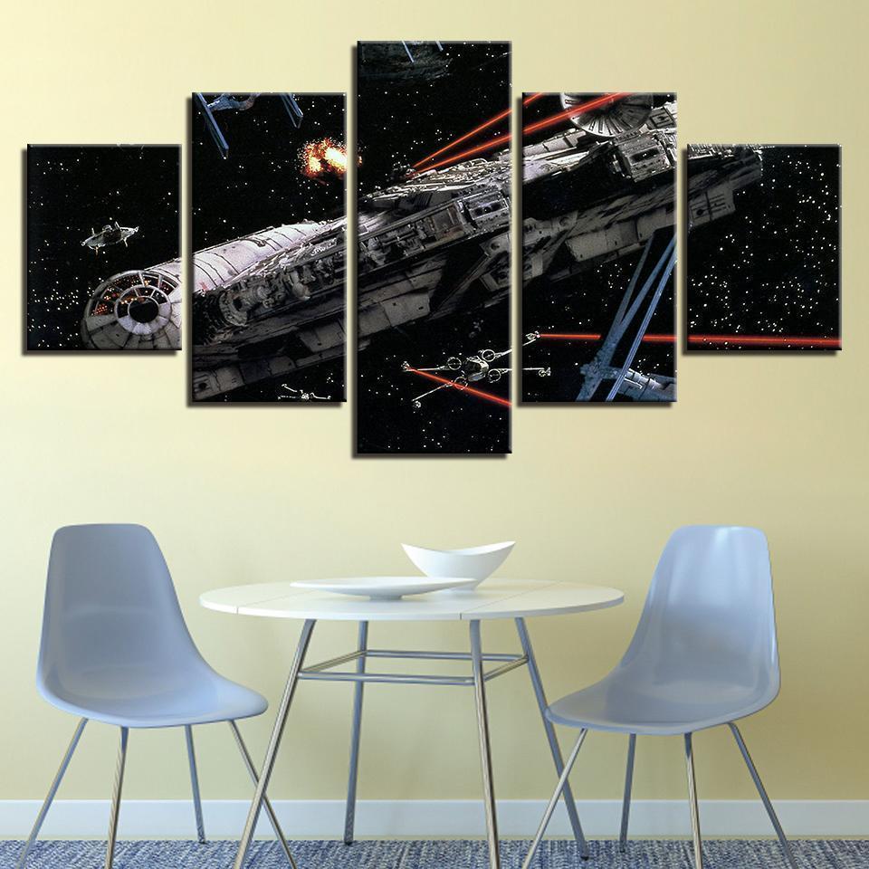 Millennium Falcon X-wing Movie Canvas Wall Art