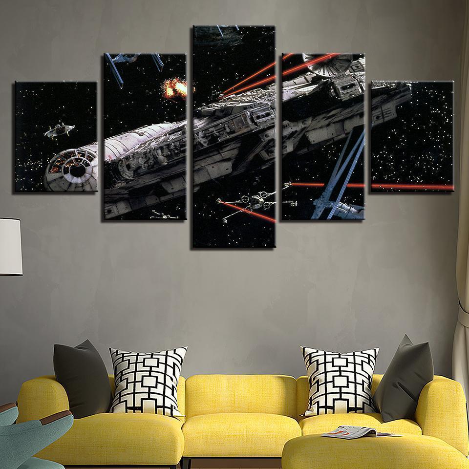 Millennium Falcon X-wing Movie Canvas Wall Art