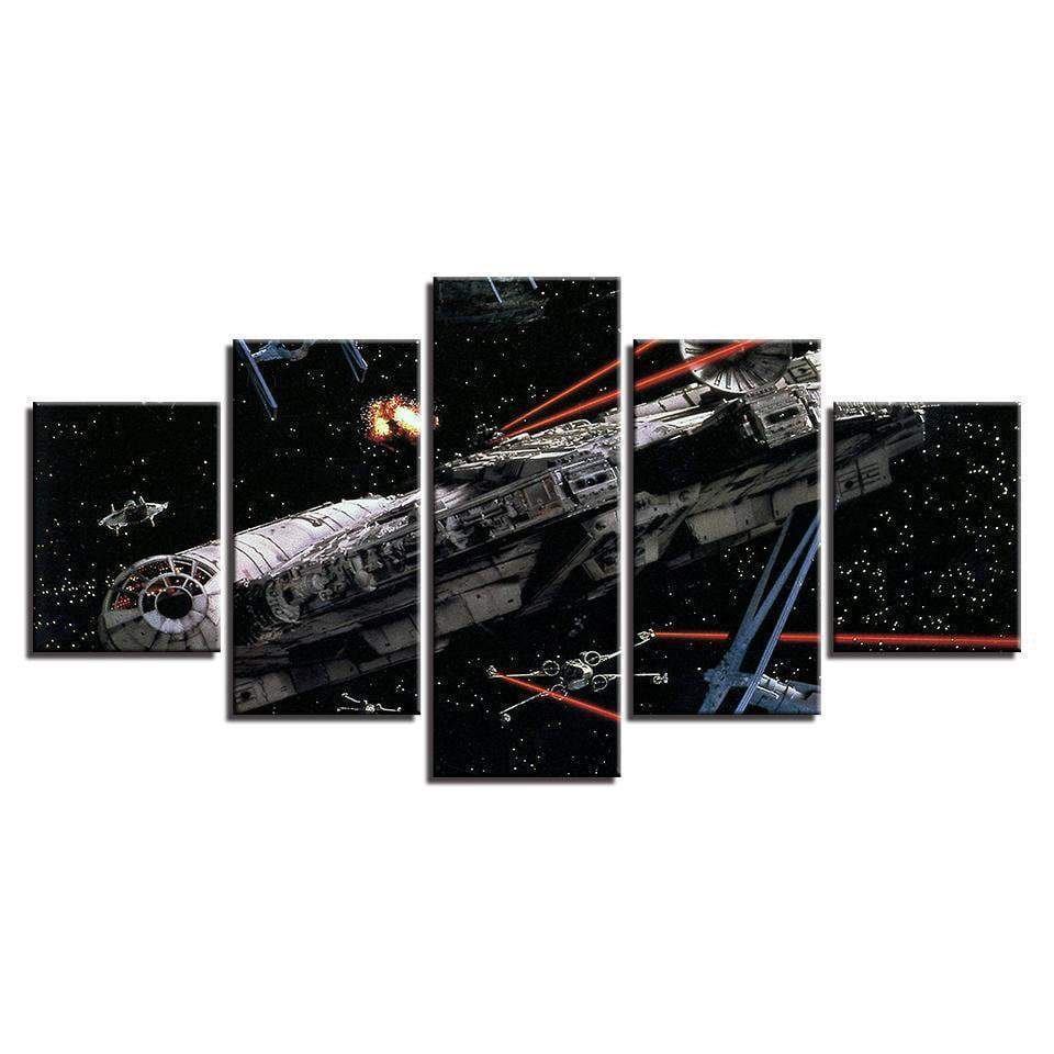 Millennium Falcon X-wing Movie Canvas Wall Art