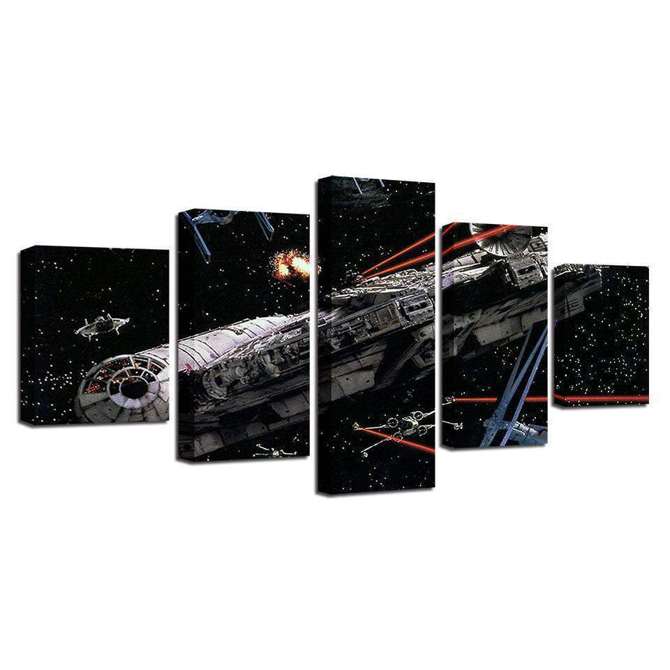 Millennium Falcon X-wing Movie Canvas Wall Art