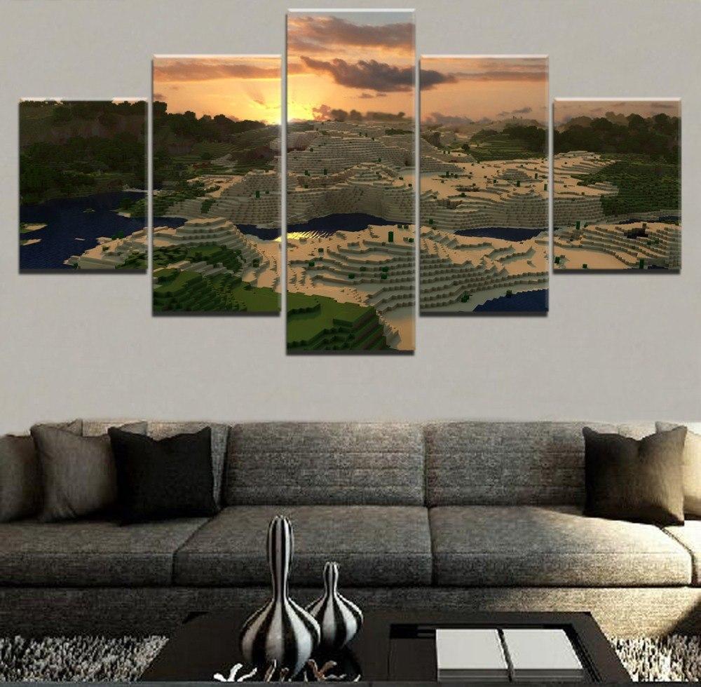 Minecraft Background Poster  Gaming Canvas Wall Art