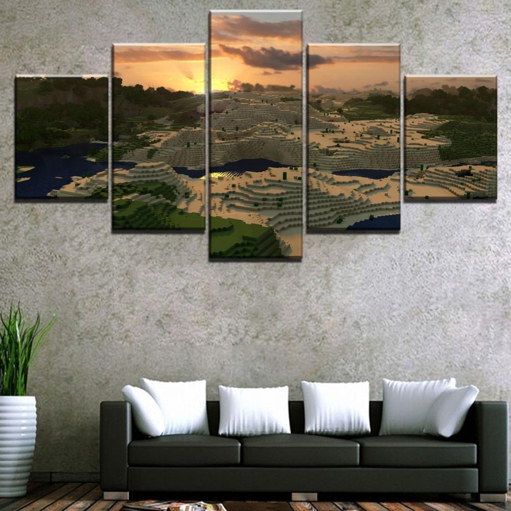Minecraft Background Poster  Gaming Canvas Wall Art