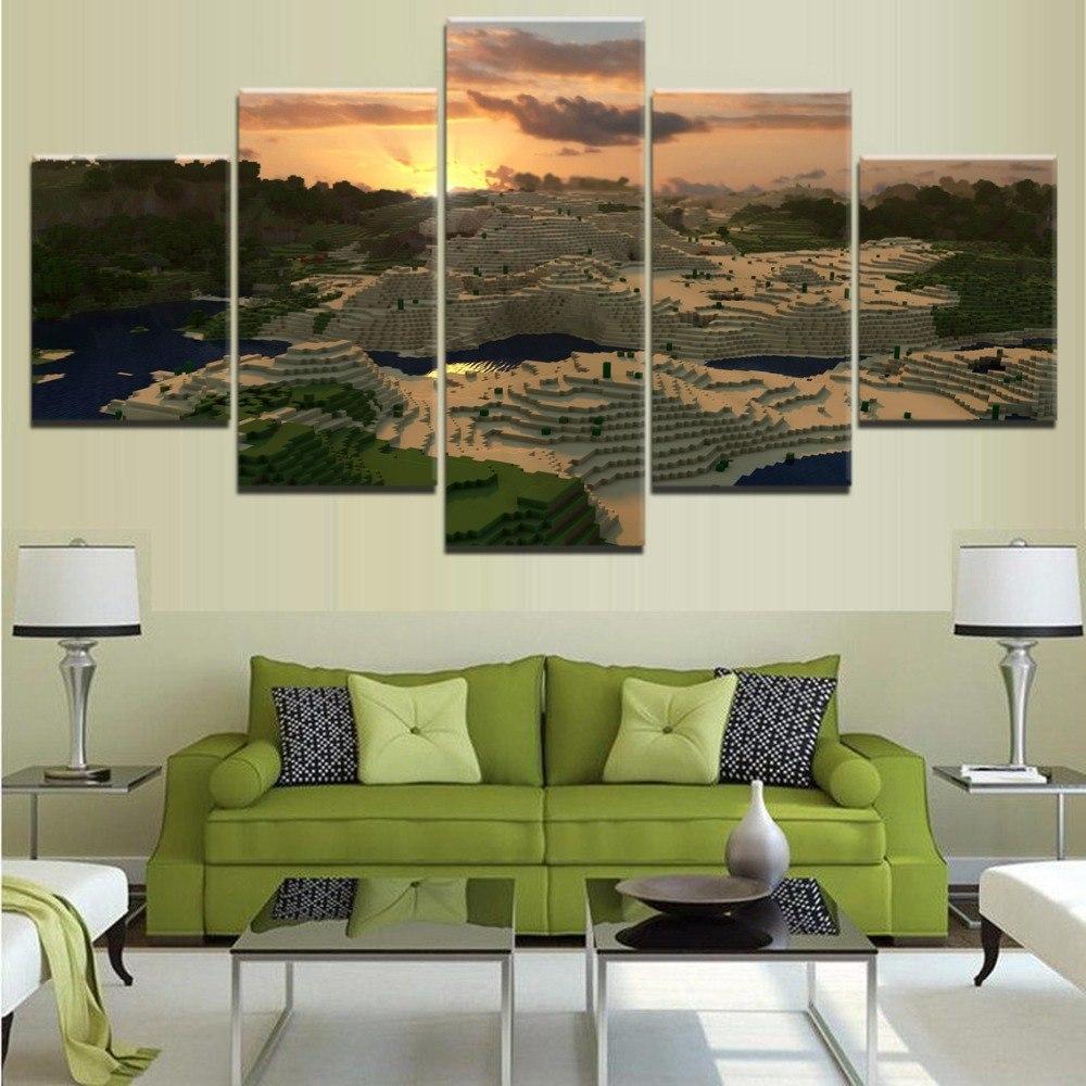 Minecraft Background Poster  Gaming Canvas Wall Art