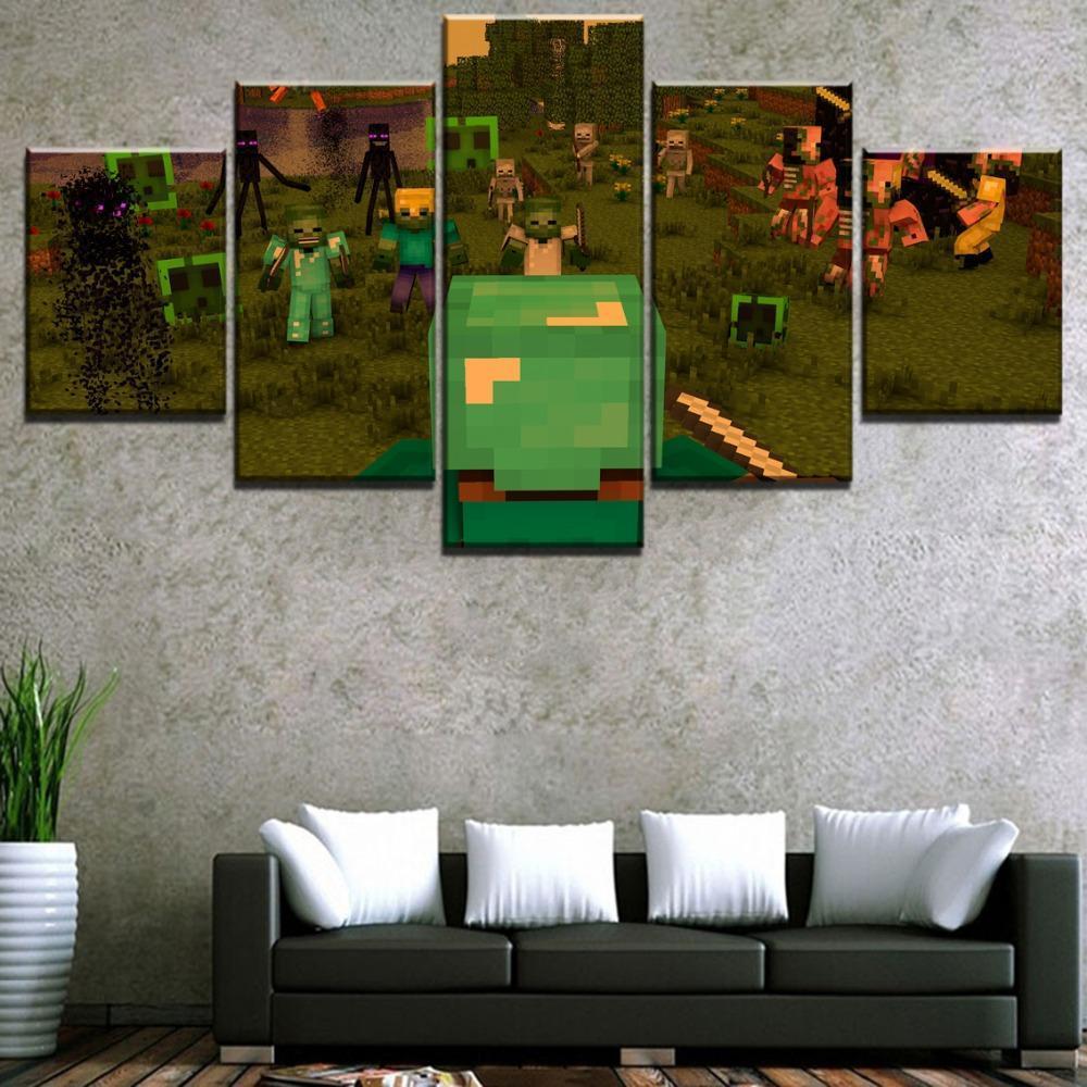 Minecraft Big Battle Gaming Canvas Wall Art