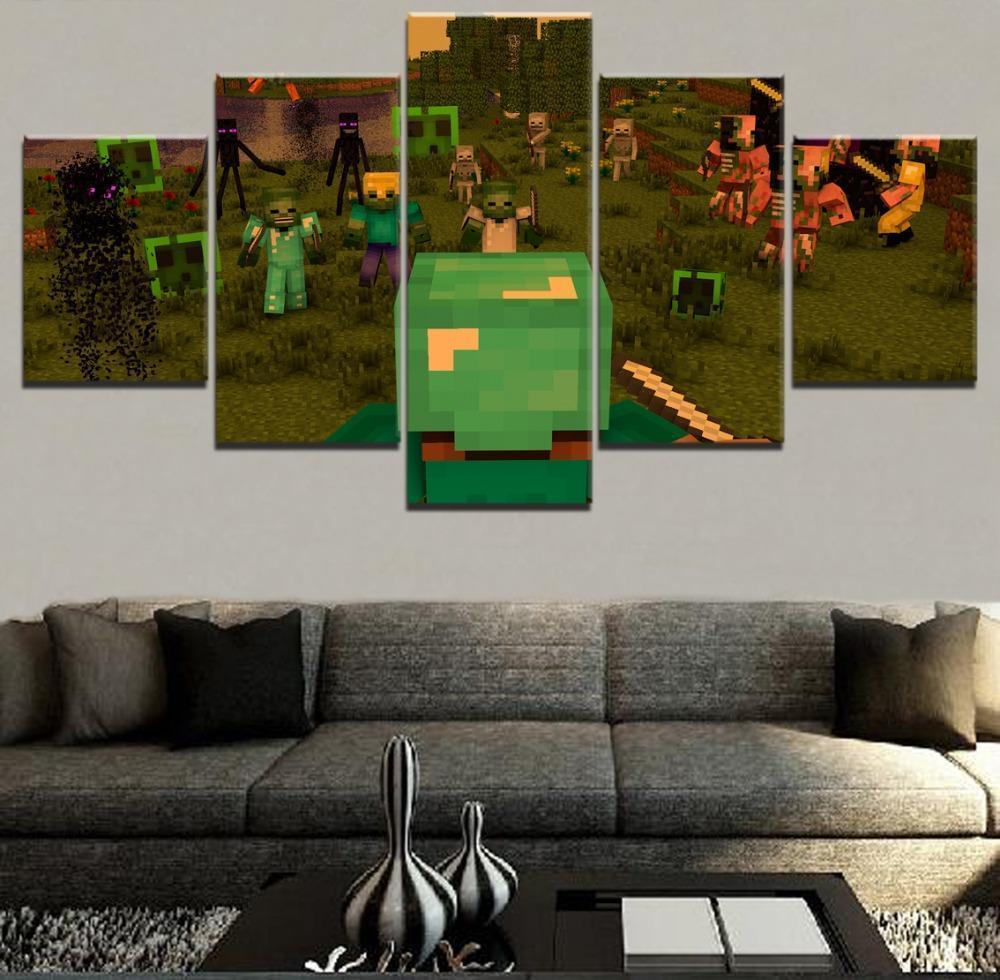 Minecraft Big Battle Gaming Canvas Wall Art