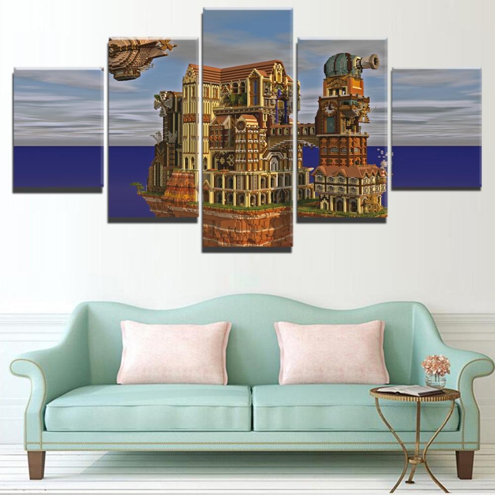 Minecraft Big Castle Gaming Canvas Wall Art