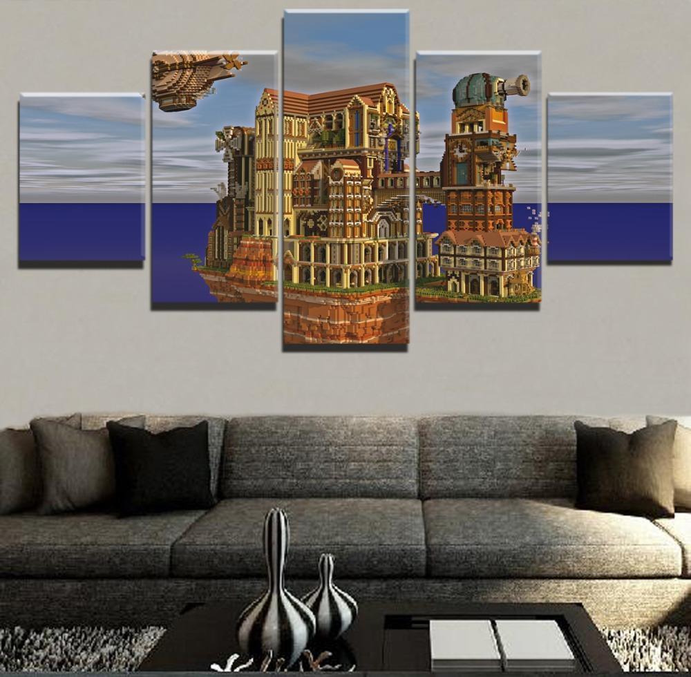 Minecraft Big Castle Gaming Canvas Wall Art