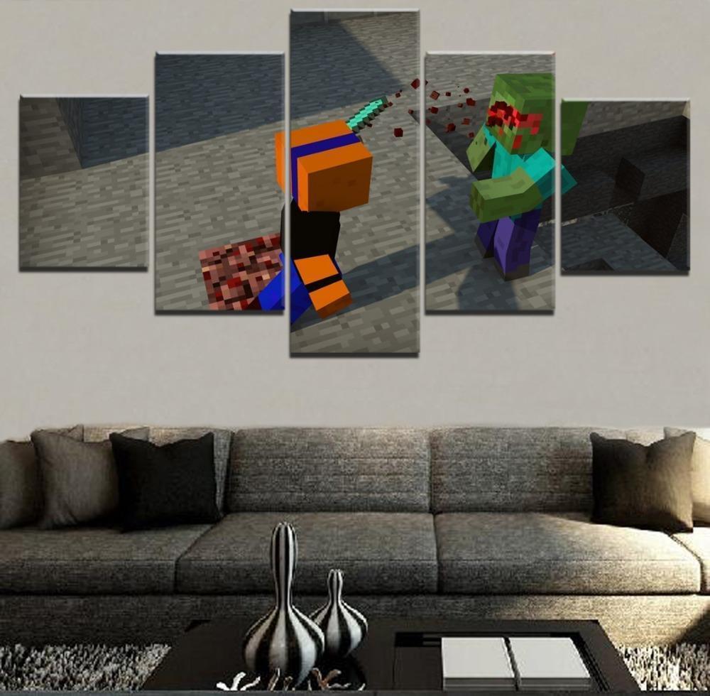 Minecraft Bloody Show Gaming Canvas Wall Art