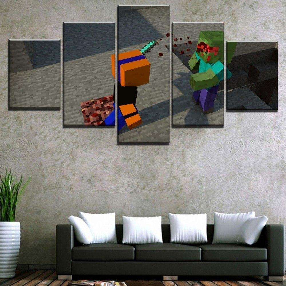 Minecraft Bloody Show Gaming Canvas Wall Art