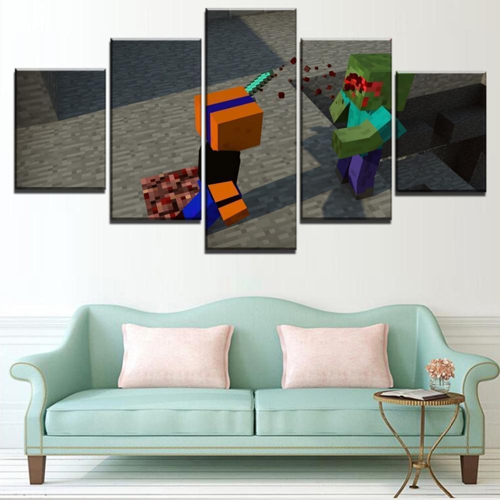 Minecraft Bloody Show Gaming Canvas Wall Art