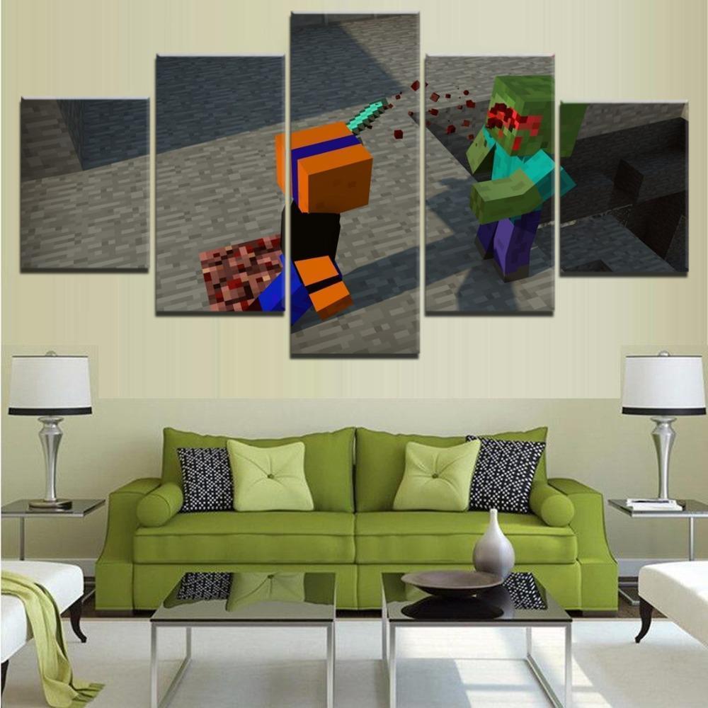 Minecraft Bloody Show Gaming Canvas Wall Art