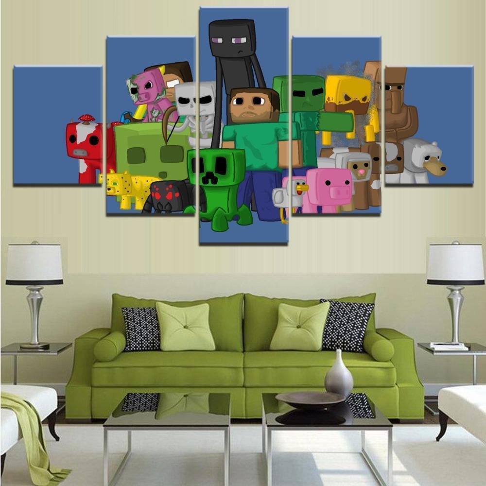 Minecraft Character Poster Gaming Canvas Wall Art