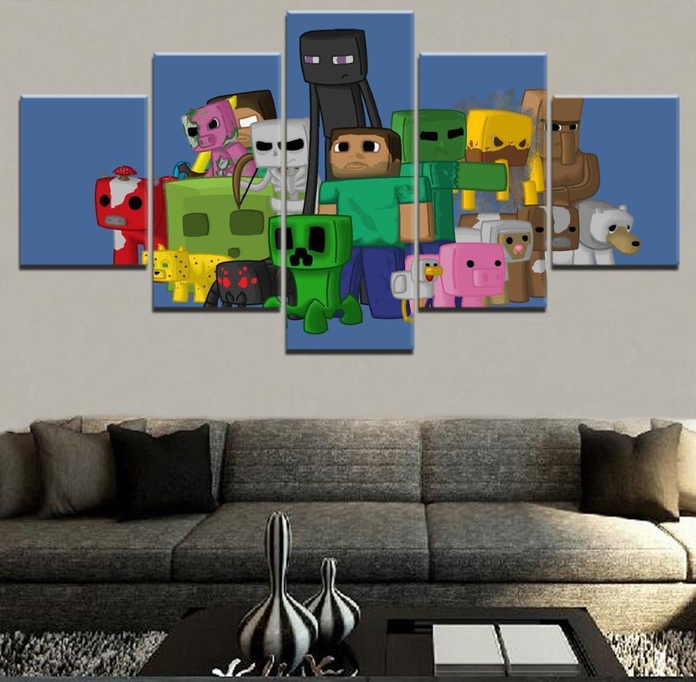 Minecraft Character Poster Gaming Canvas Wall Art