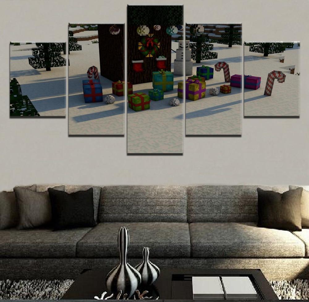 Minecraft Christmas Gift Gaming Canvas Wall Art