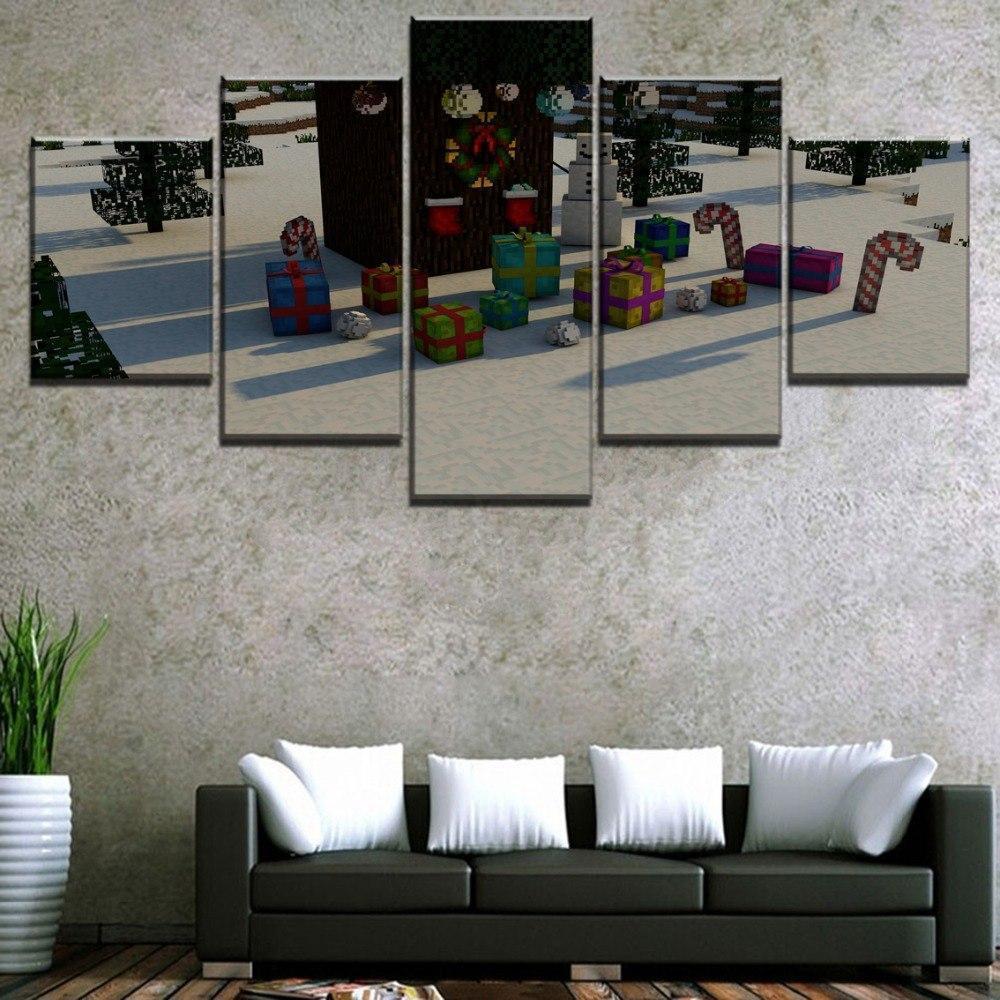 Minecraft Christmas Gift Gaming Canvas Wall Art