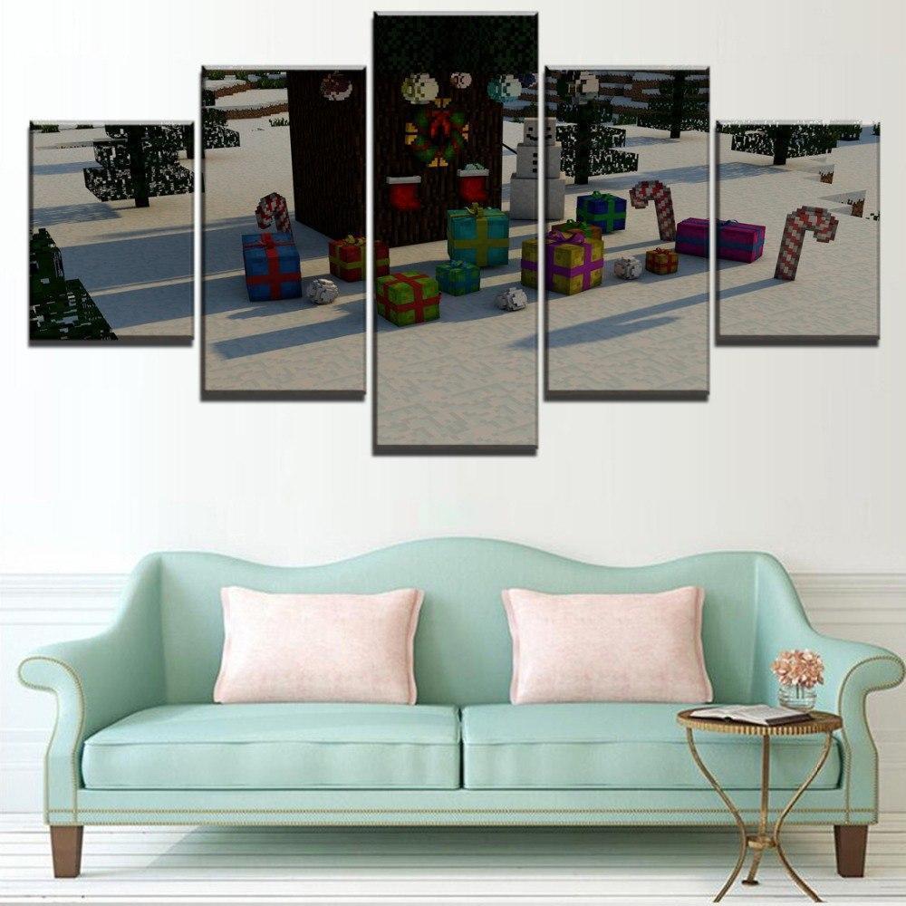 Minecraft Christmas Gift Gaming Canvas Wall Art