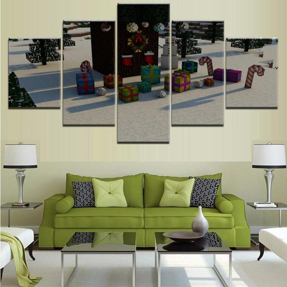 Minecraft Christmas Gift Gaming Canvas Wall Art