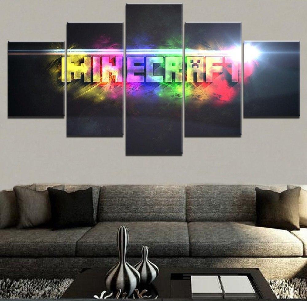 Minecraft Colorful Poster Gaming Canvas Wall Art