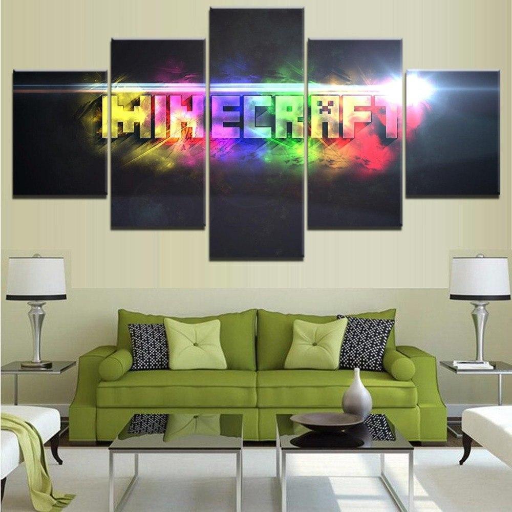 Minecraft Colorful Poster Gaming Canvas Wall Art