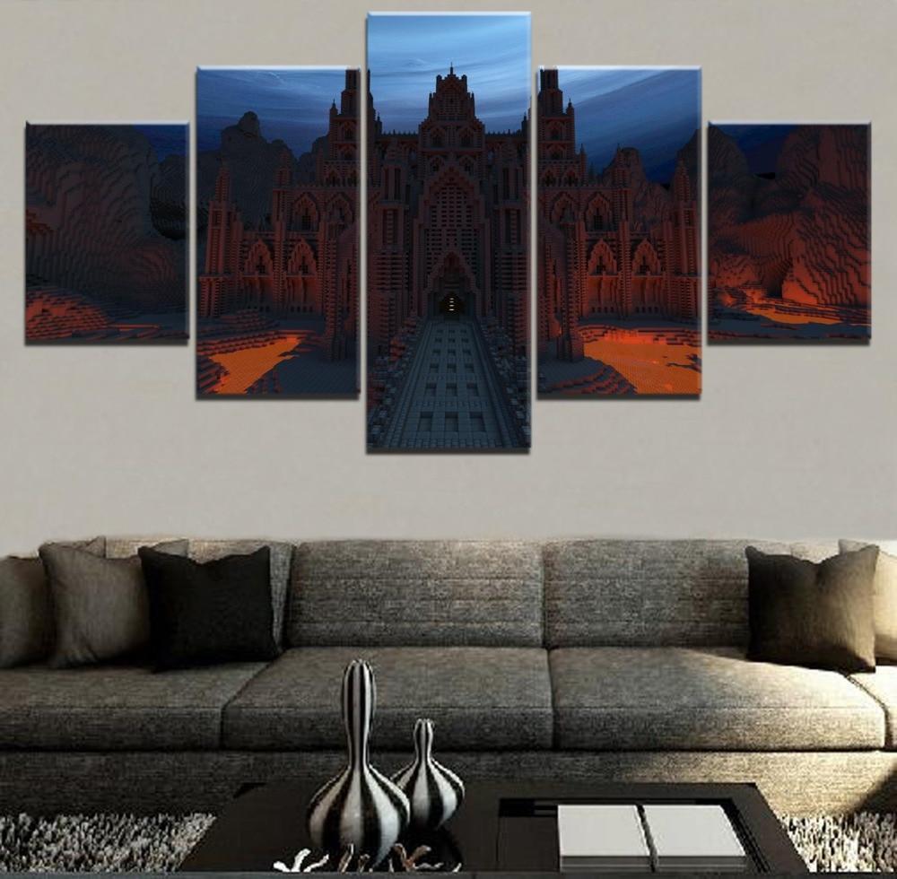 Minecraft Ghost Castle Gaming Canvas Wall Art