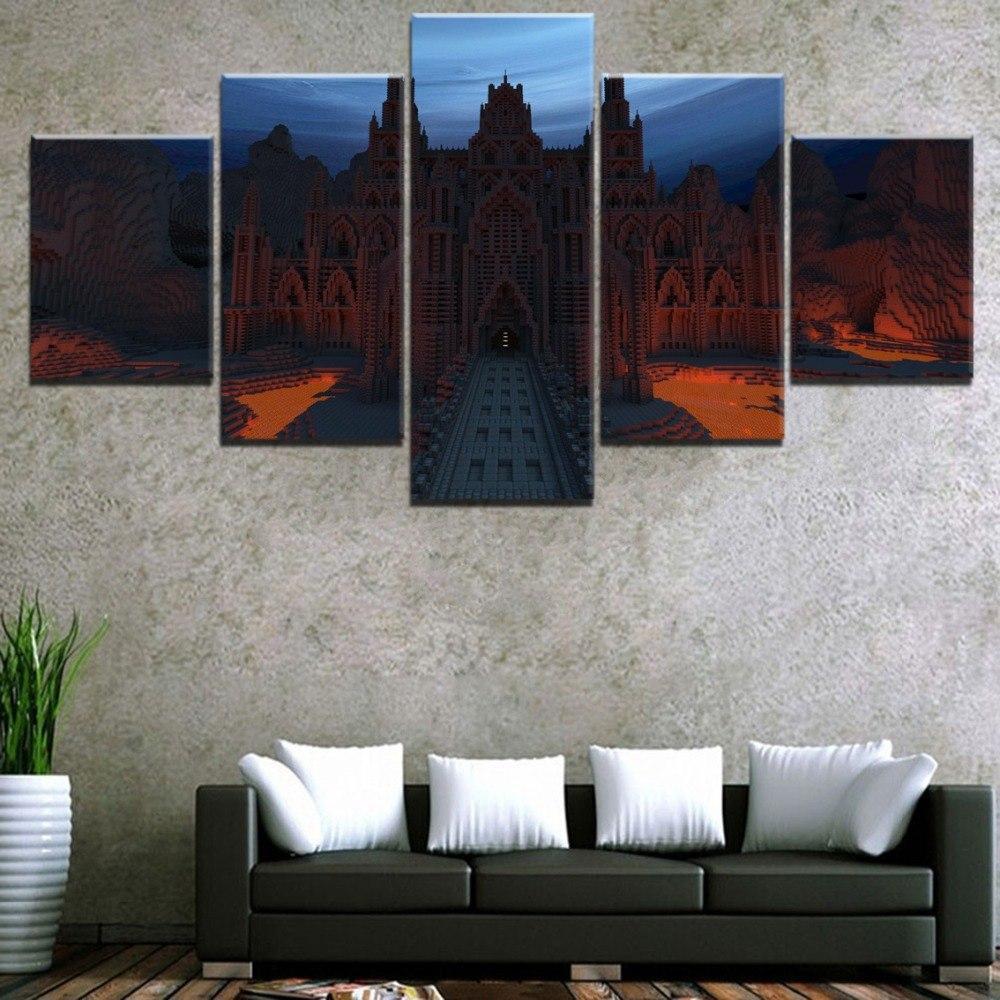 Minecraft Ghost Castle Gaming Canvas Wall Art