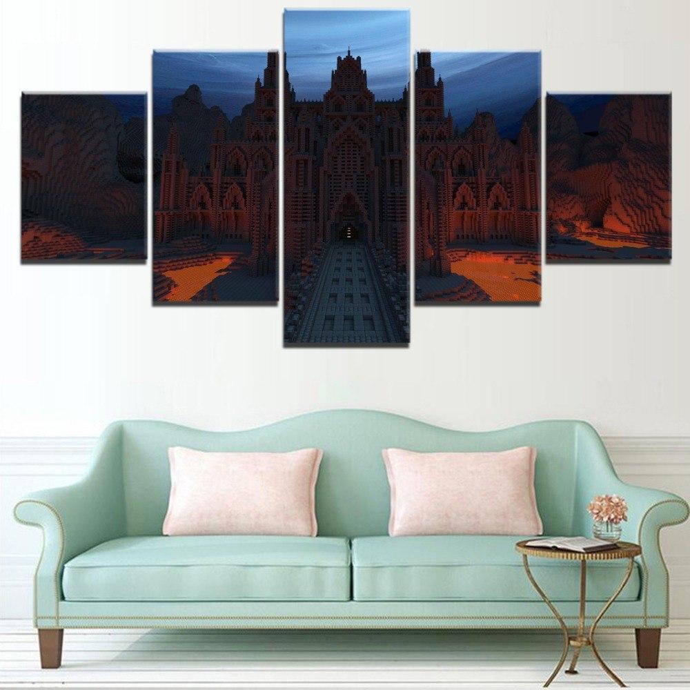 Minecraft Ghost Castle Gaming Canvas Wall Art