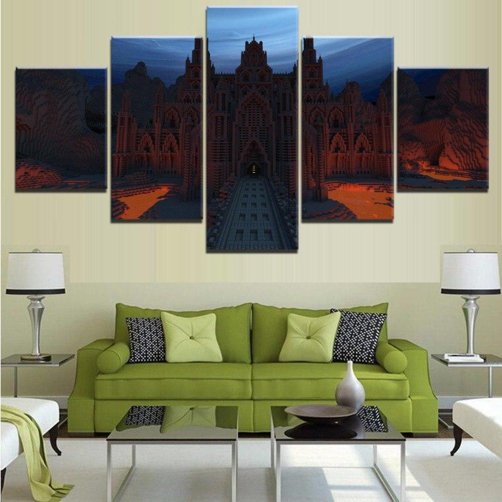 Minecraft Ghost Castle Gaming Canvas Wall Art